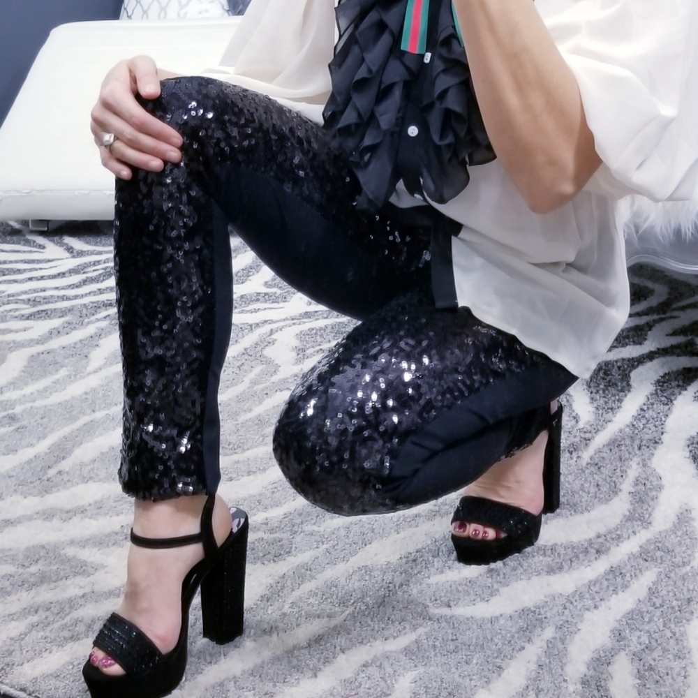 Sequin Front pants - Picture 1 of 6